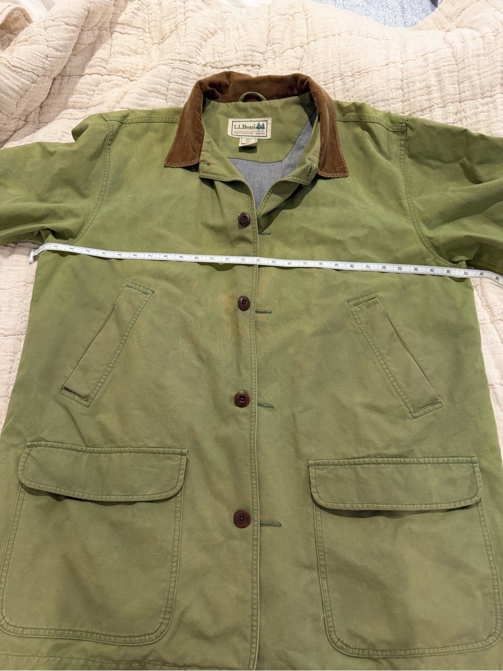 Vintage 80s 90s Men’s L.L.Bean Blanket Lined Green Chore Barn Coat - Picture 11 of 11